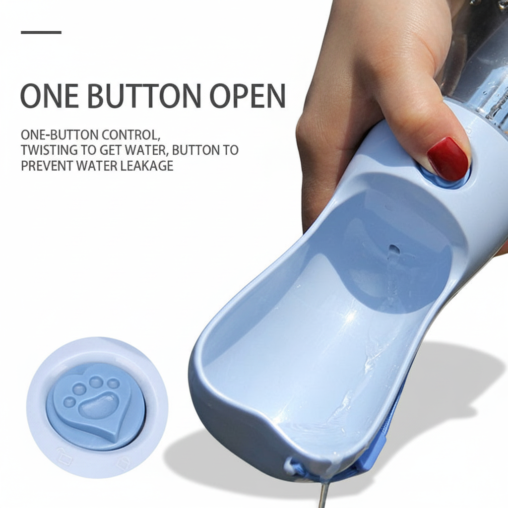 Portable Pet Water Bottle & Feeder